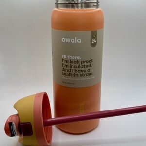 Owala Orange Insulated Water Bottle with Built-in Straw